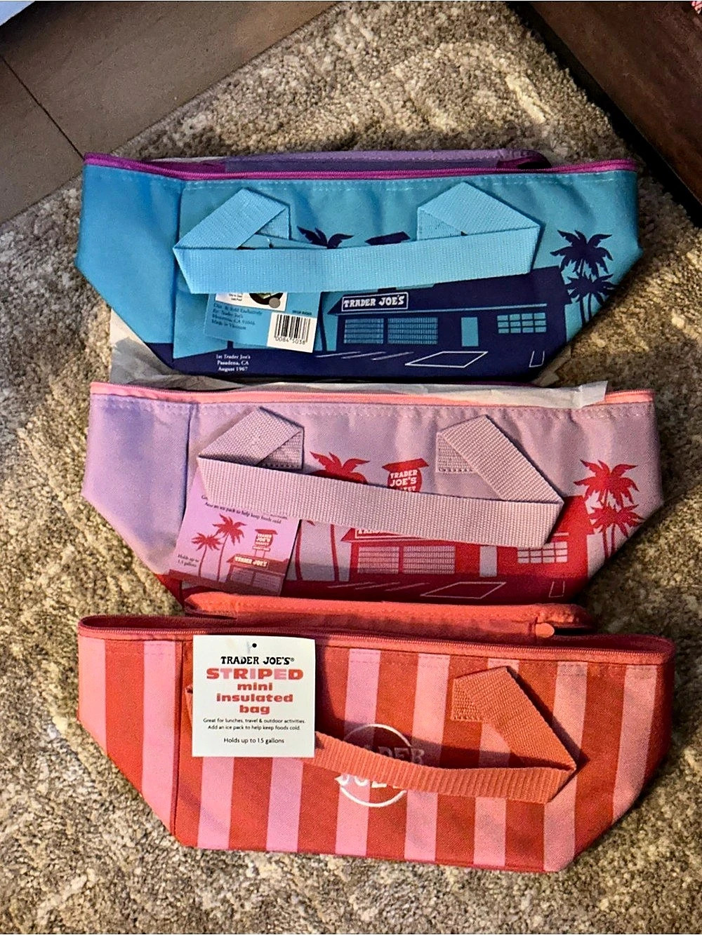 Trader Joe's Striped Insulated Bag Set NWT